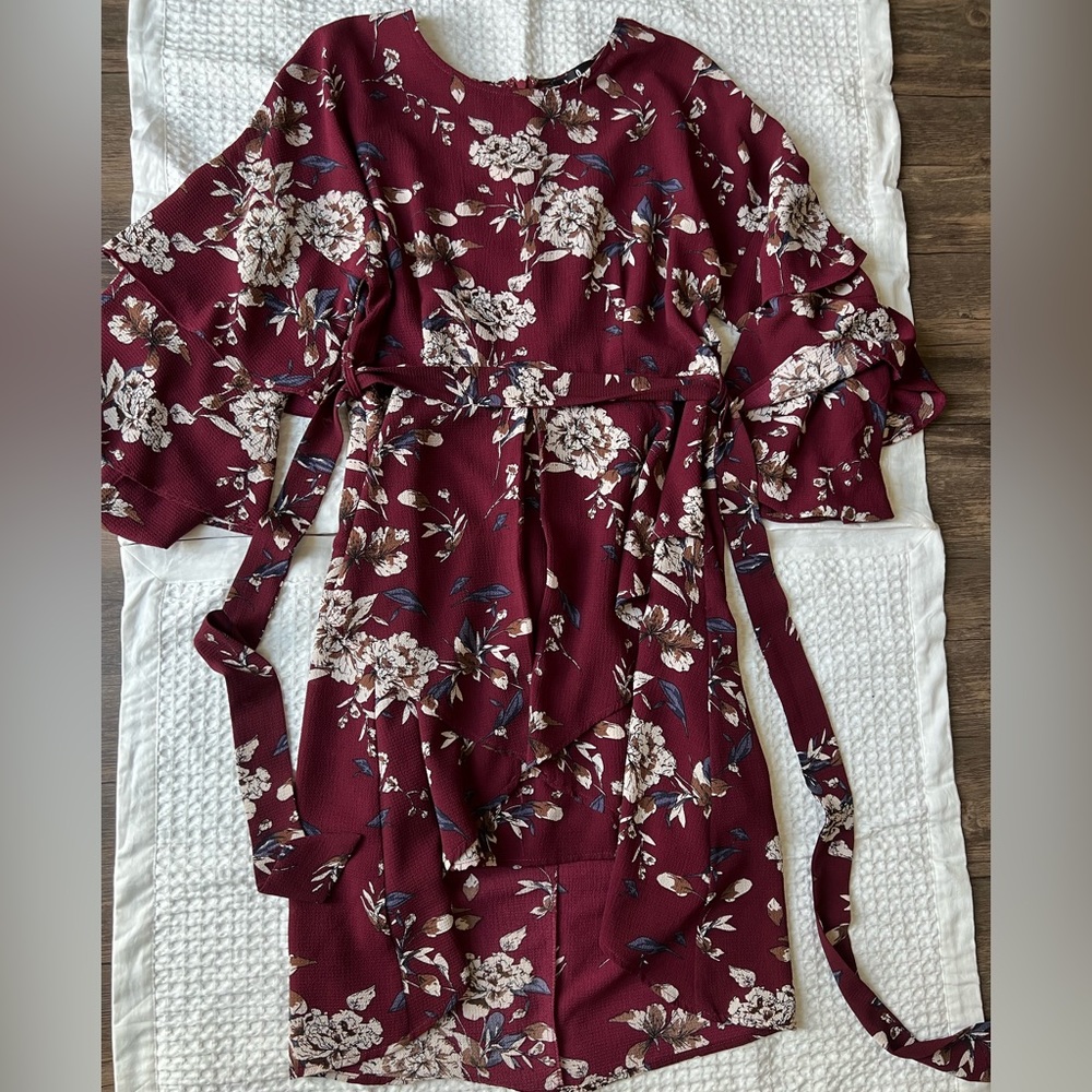 Red floral dress